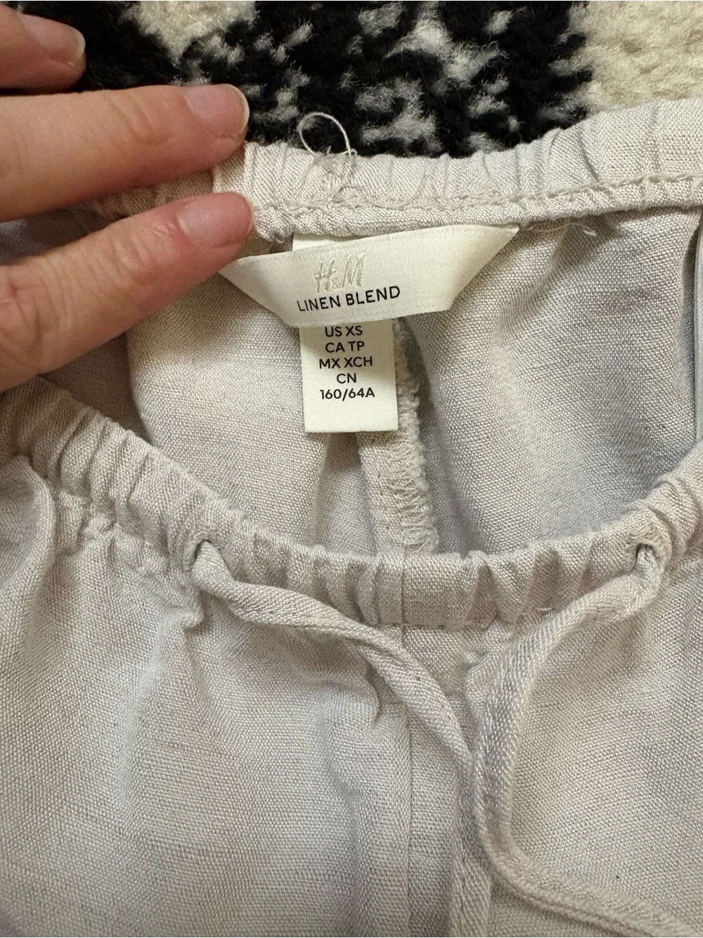 H&M Linen-Blend Drawstring Chinos